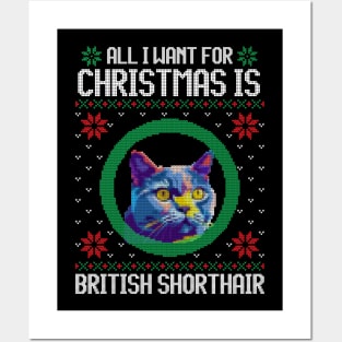 All I Want for Christmas is British Shorthair - Christmas Gift for Cat Lover Posters and Art